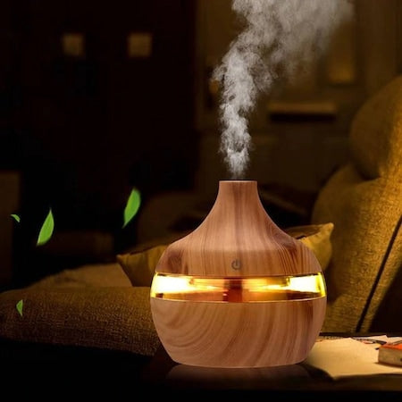 Difuzor aromaterapie cu functie de umidificator, multiple jocuri de lumini LED, alimentare USB