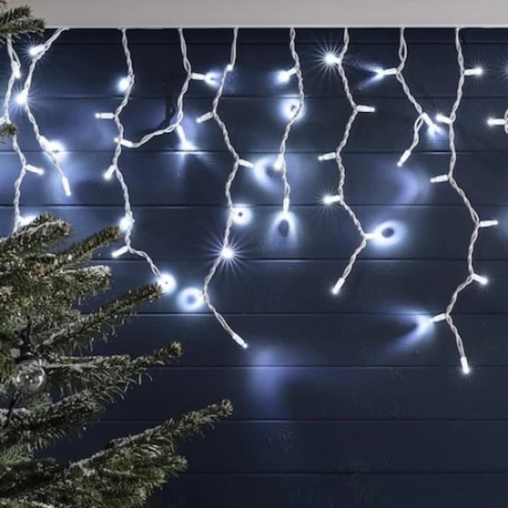 Set 2 x Decoratiune  - Franjuri, cu LED-uri Tip Turturi, 12 metri - Alb Rece