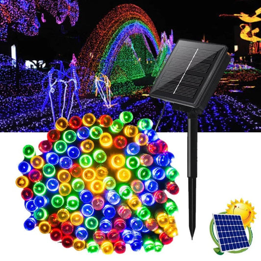 Decoratiune cu Incarcare Solara, 50 metri, 500 led - Multicolora + CADOU