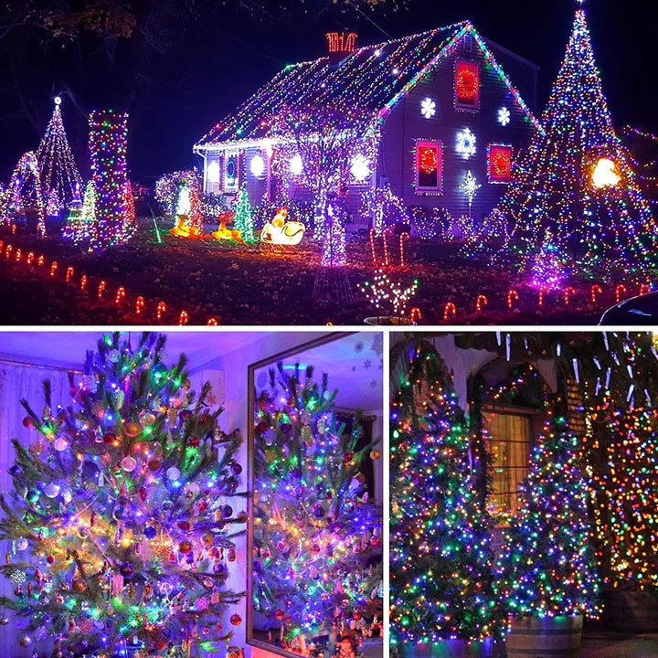 Decoratiune cu Incarcare Solara, 50 metri, 500 led - Multicolora + CADOU