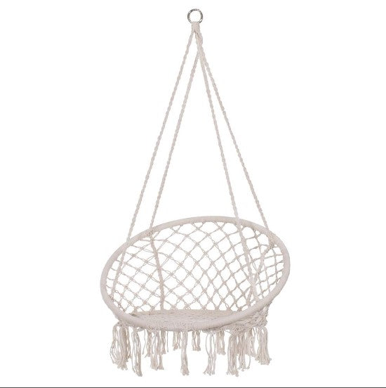 Scaun Rotund Tip Leagan Suspendat, Cu Franjuri, 80CM
